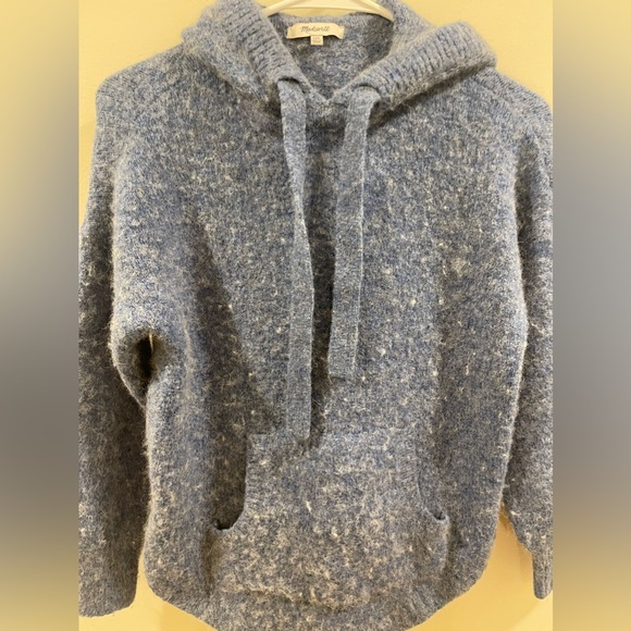 Madewell Wilmington Blue Hooded Sweater Wool Blend Women’s Sz XXS - Picture 4 of 8